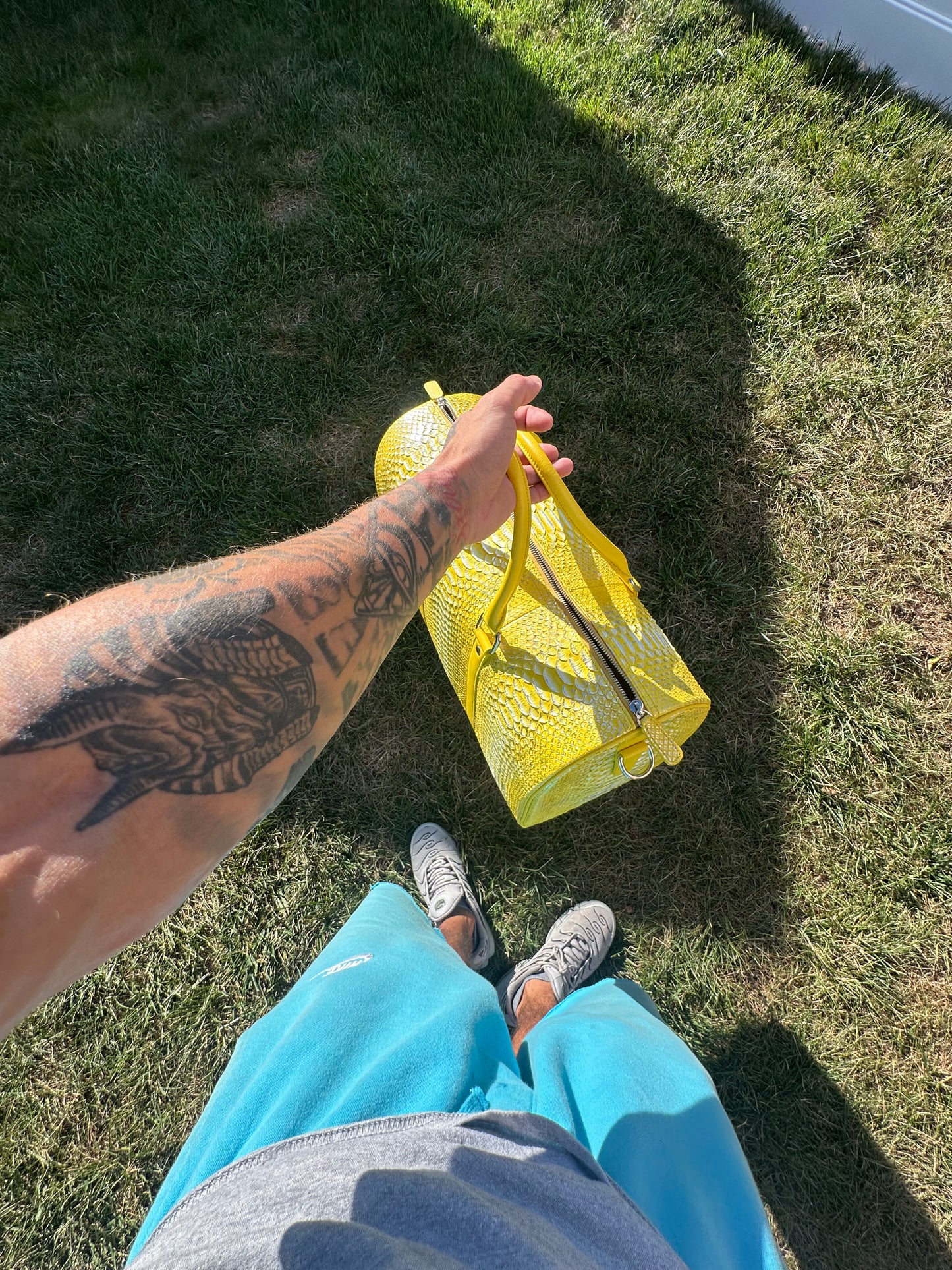 1 ‘Metallic Sun’ Python Duffle