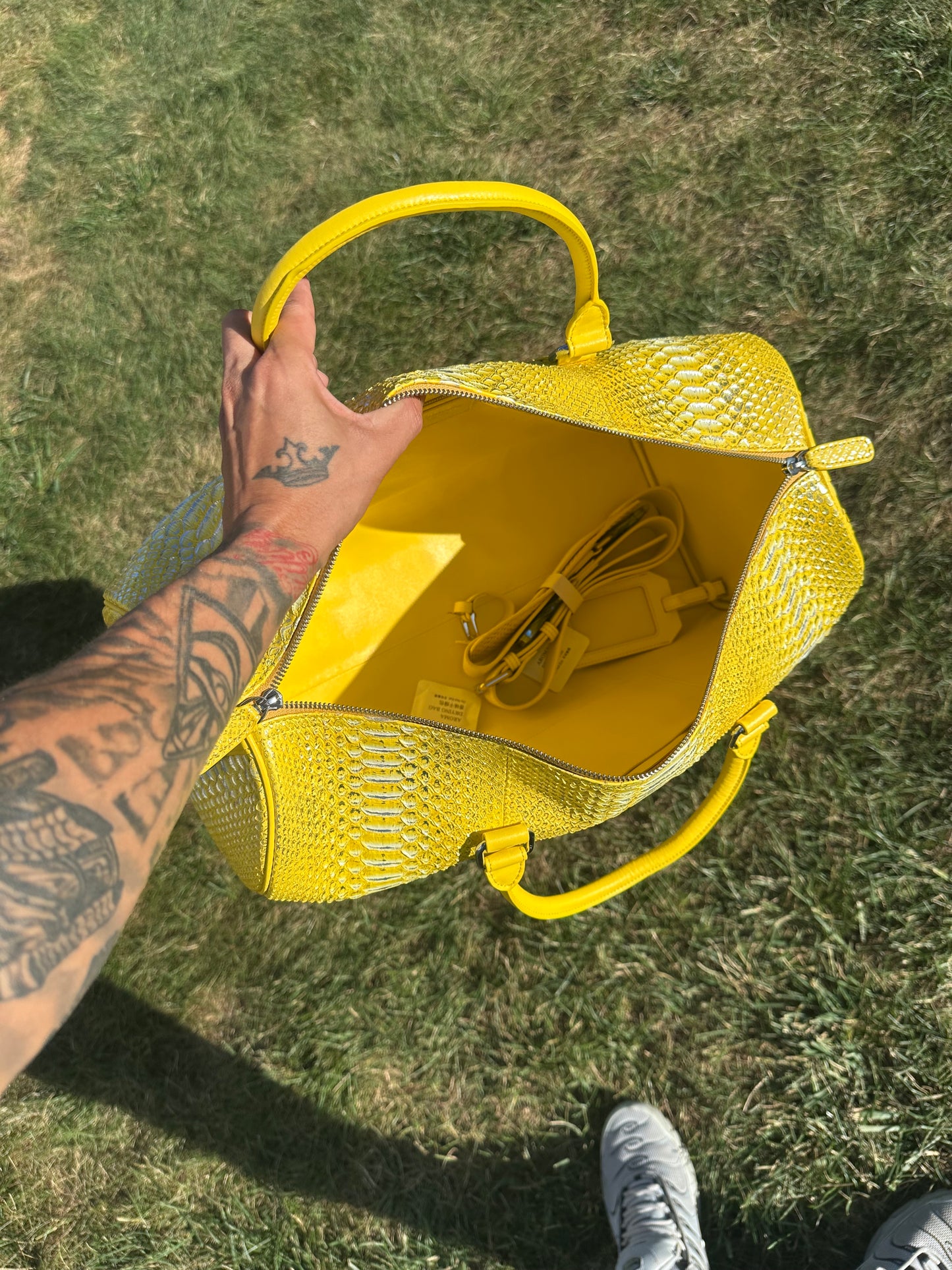 1 ‘Metallic Sun’ Python Duffle