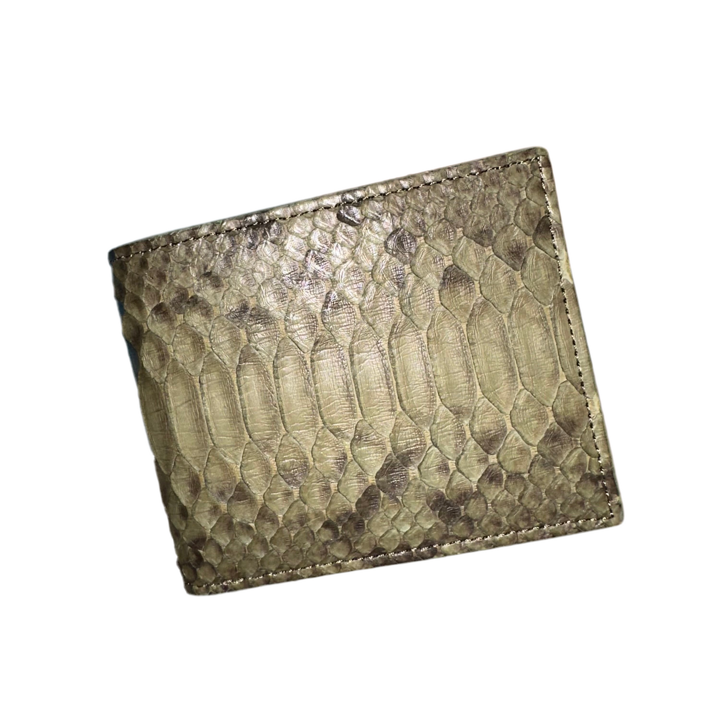 111 ‘Hidden Sun’ Real Python Skin Bi Fold Wallet (Natural/Yellow)