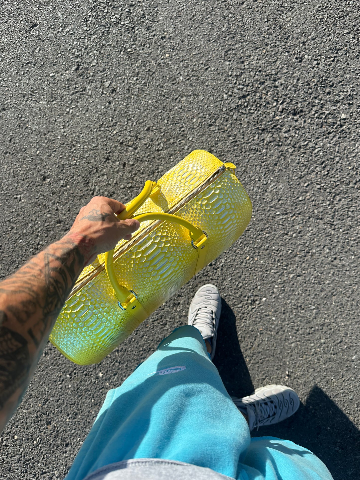 1 ‘Metallic Sun’ Python Duffle