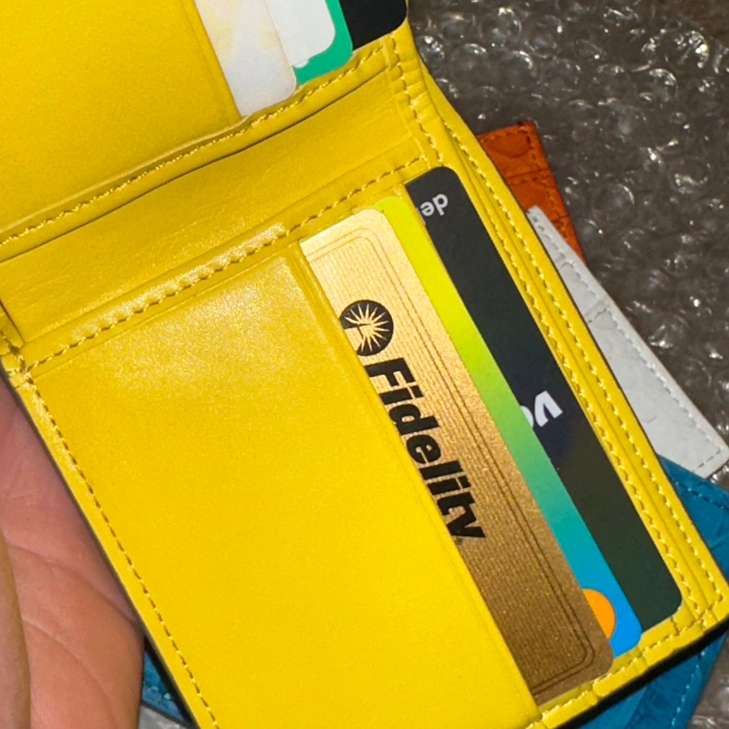 111 ‘Hidden Sun’ Real Python Skin Bi Fold Wallet (Natural/Yellow)