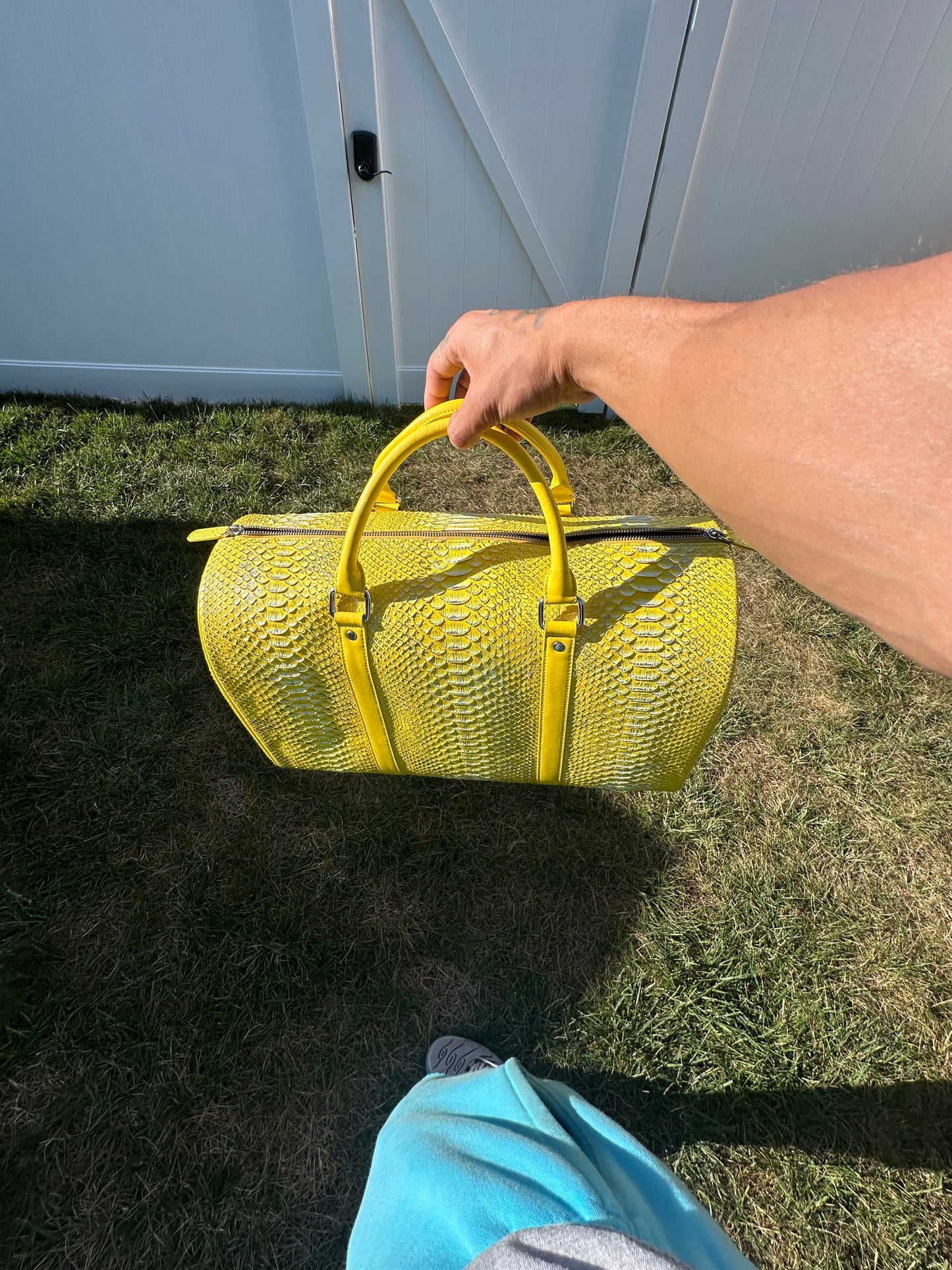 1 ‘Metallic Sun’ Python Duffle