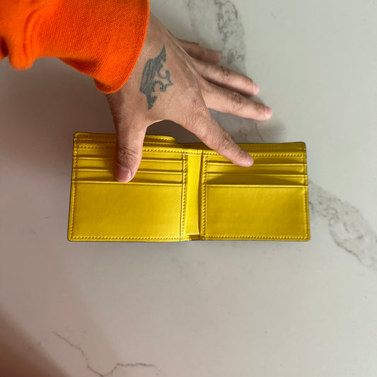 111 ‘Hidden Sun’ Real Python Skin Bi Fold Wallet (Natural/Yellow)