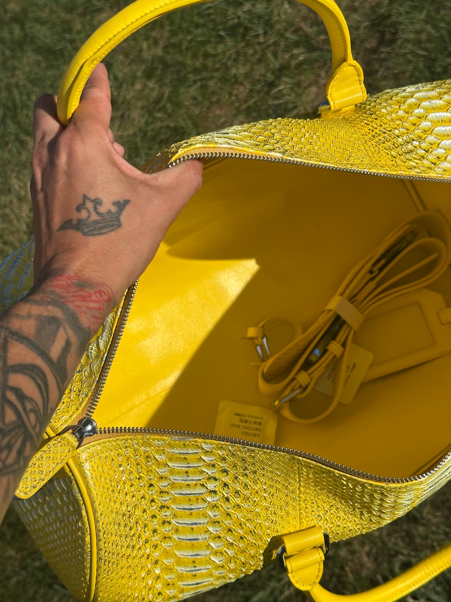 1 ‘Metallic Sun’ Python Duffle