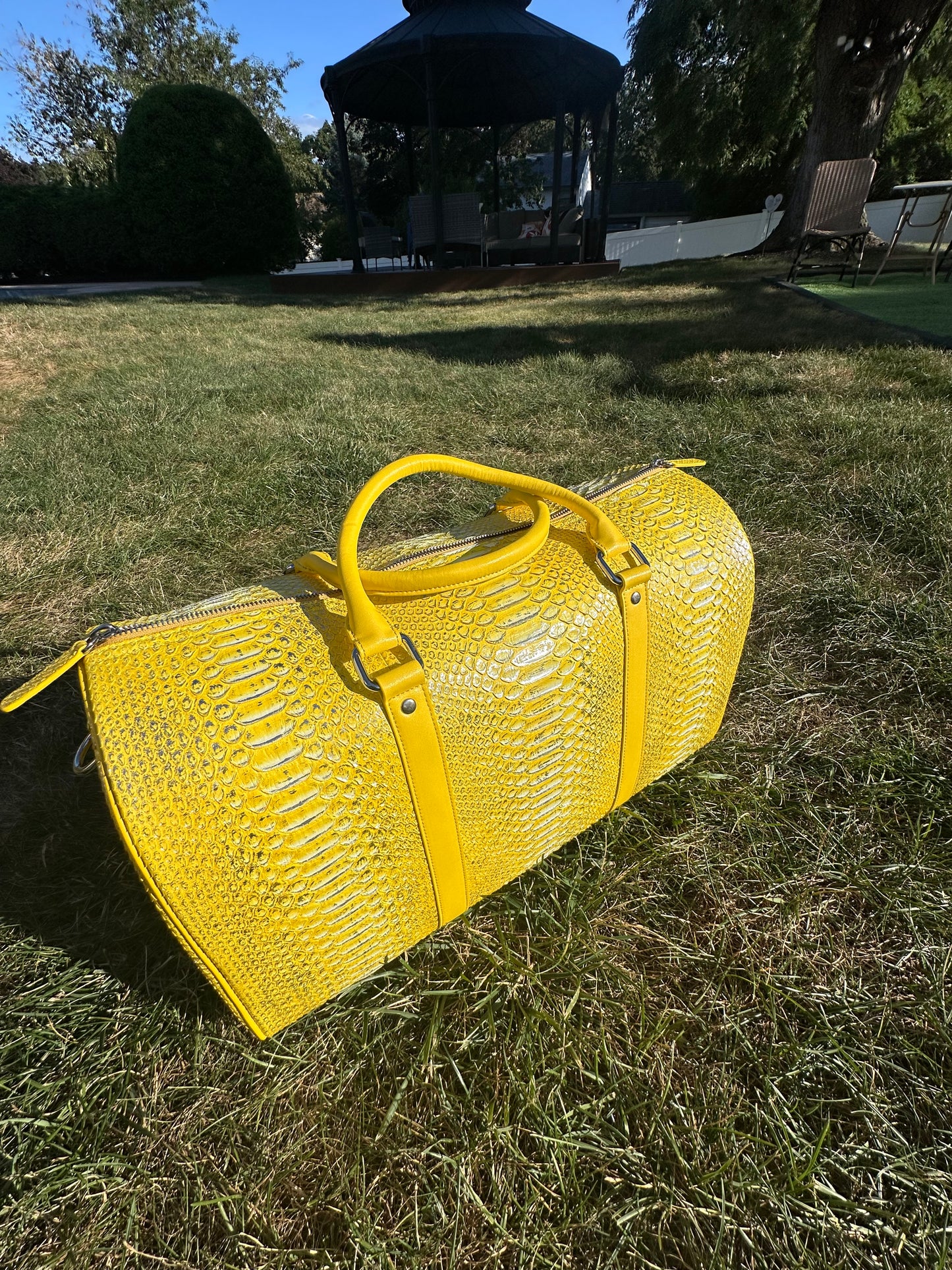 1 ‘Metallic Sun’ Python Duffle