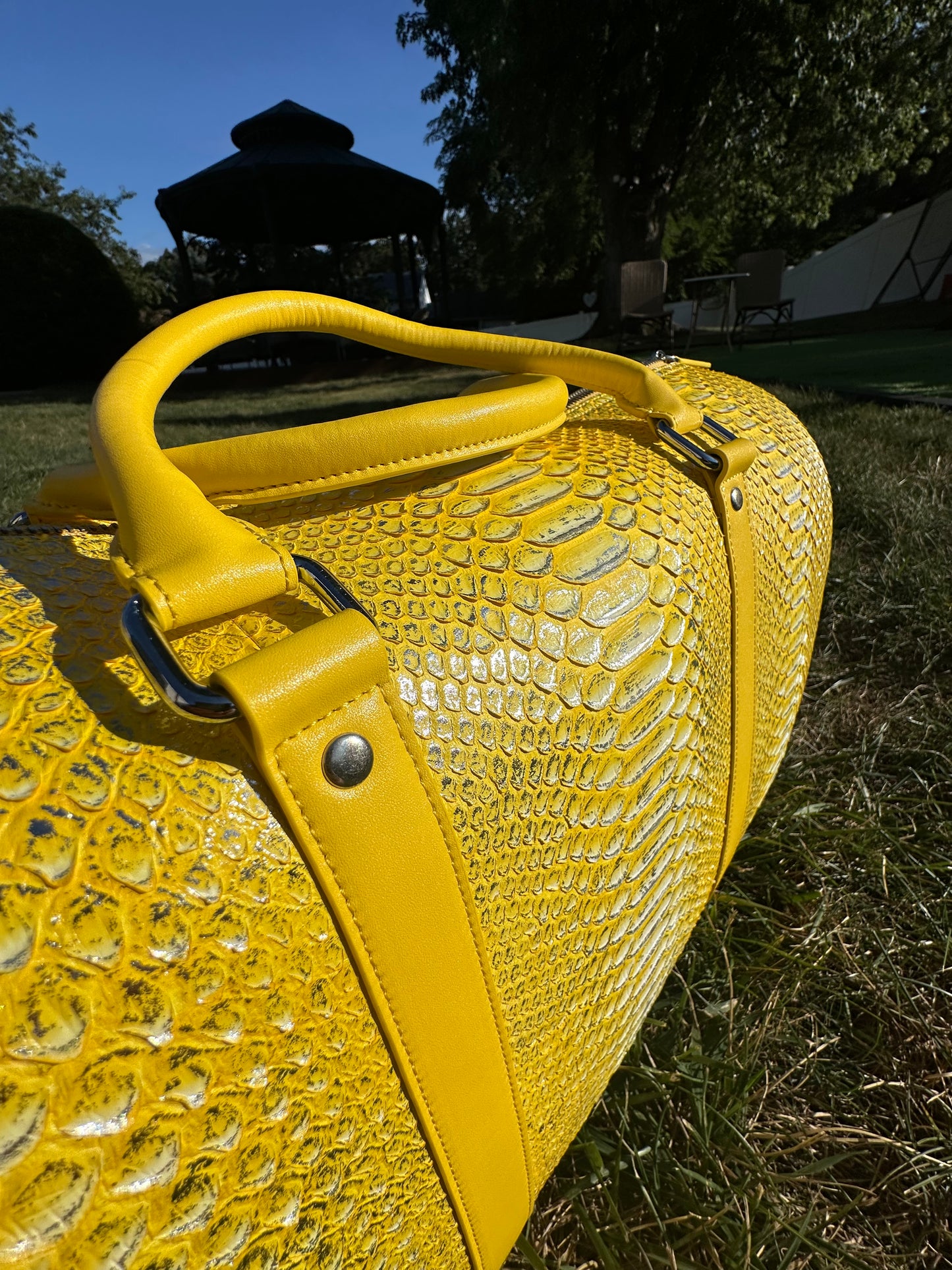 1 ‘Metallic Sun’ Python Duffle