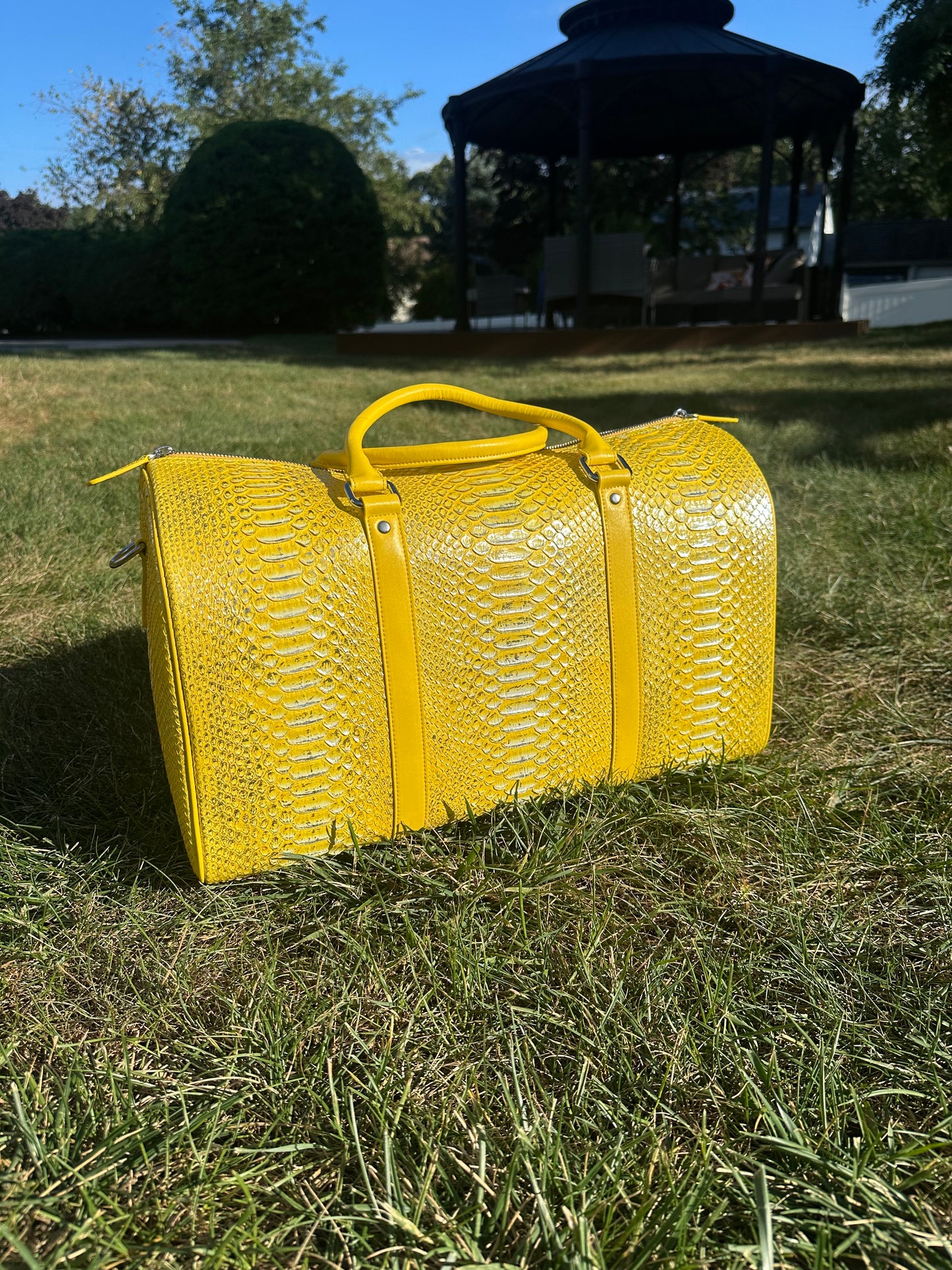 1 ‘Metallic Sun’ Python Duffle
