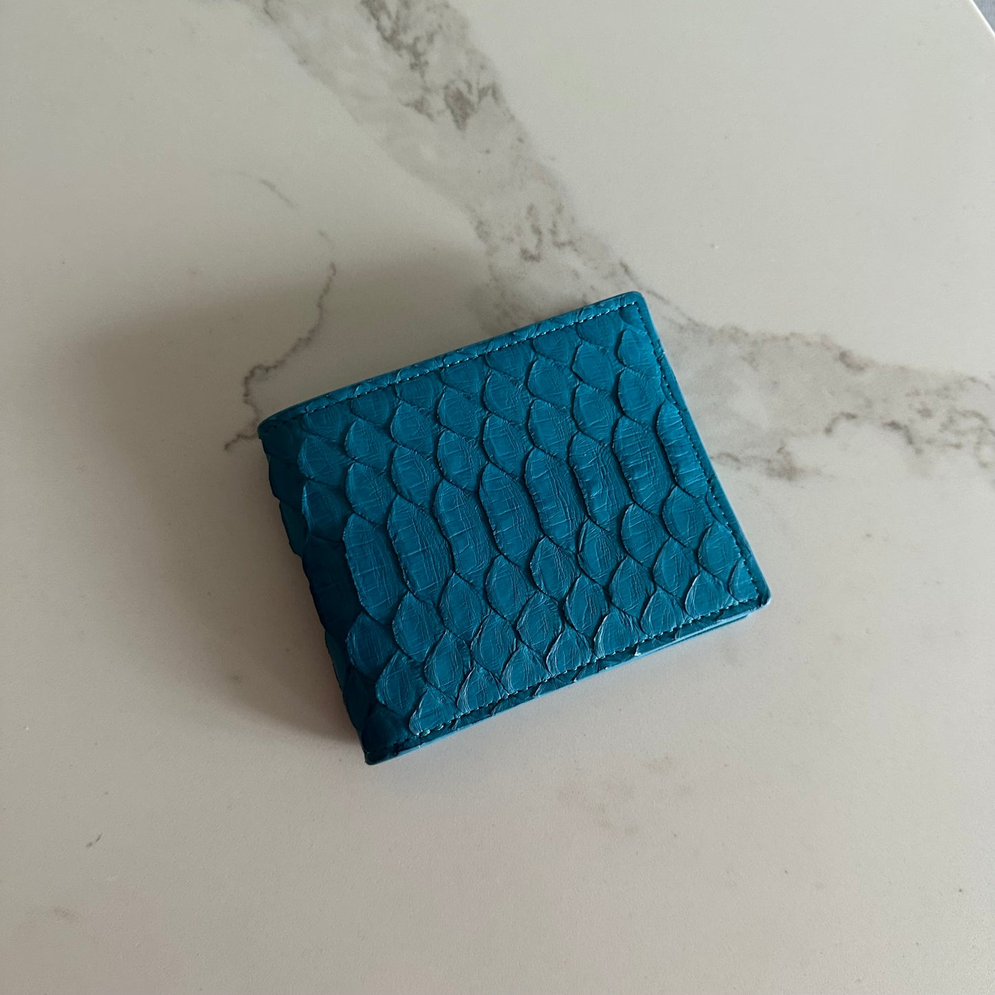 444 ‘Vantablue’ Real Python Skin Bifold Wallet