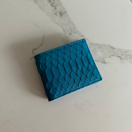 444 ‘Vantablue’ Real Python Skin Bifold Wallet
