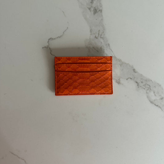 111 ‘Orange Tennis’ Snakeskin Cardholder