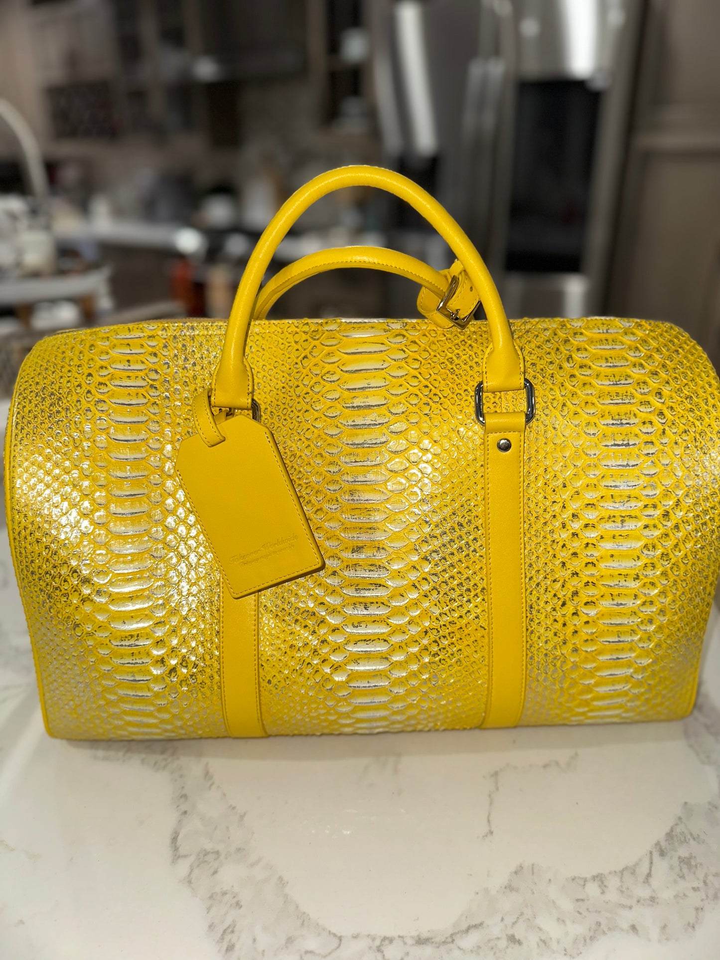 1 ‘Metallic Sun’ Python Duffle