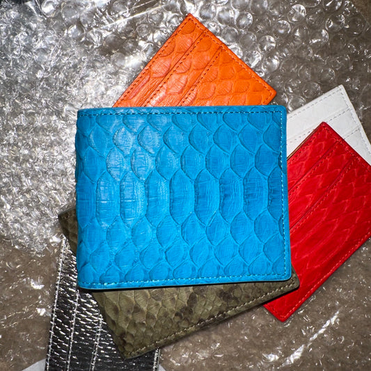 444 ‘Vantablue’ Real Python Skin Bifold Wallet