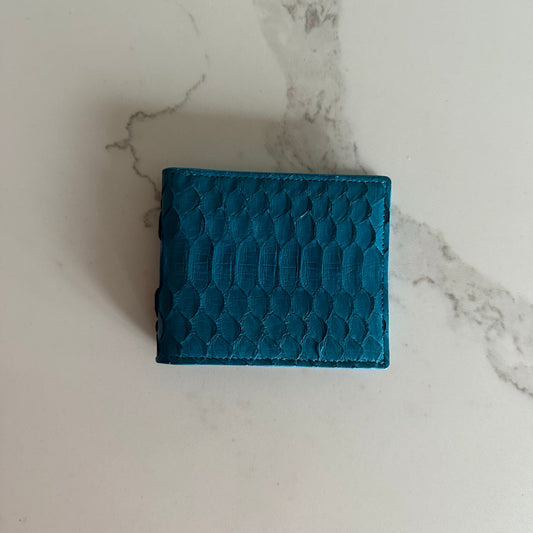 444 ‘Vantablue’ Real Python Skin Bifold Wallet