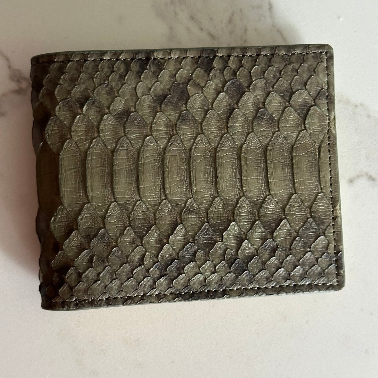 111 ‘Hidden Sun’ Real Python Skin Bi Fold Wallet (Natural/Yellow)