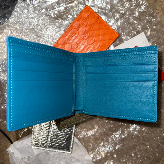 444 ‘Vantablue’ Real Python Skin Bifold Wallet
