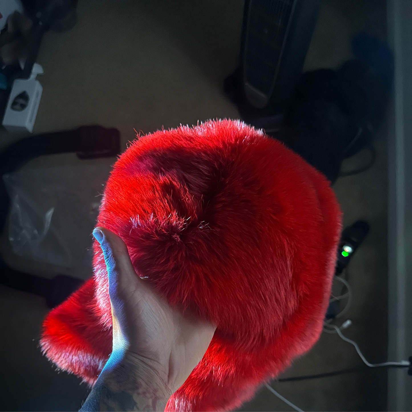 ‘Swiper’ Real Fox Fur Hat (Red)